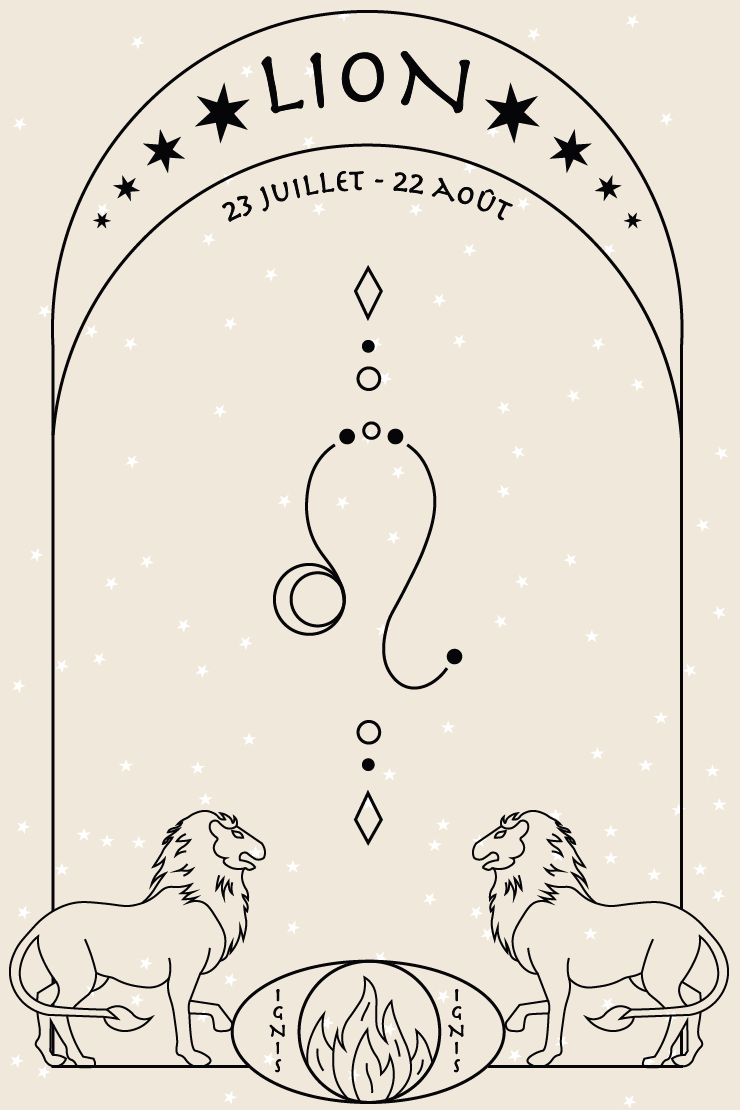 Illustration signe astrologique du lion