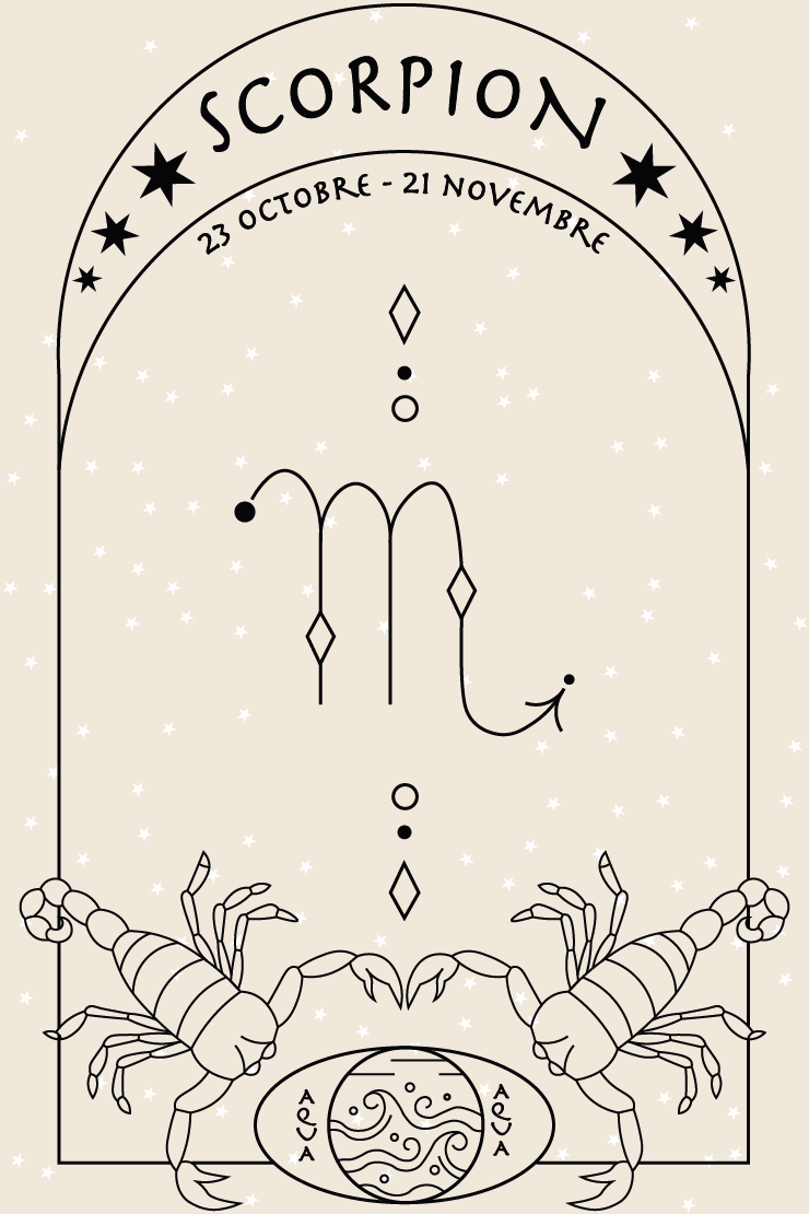 Illustration signe astrologique du scorpion