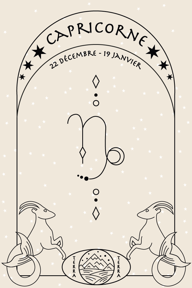Illustration signe astrologique du capricorne
