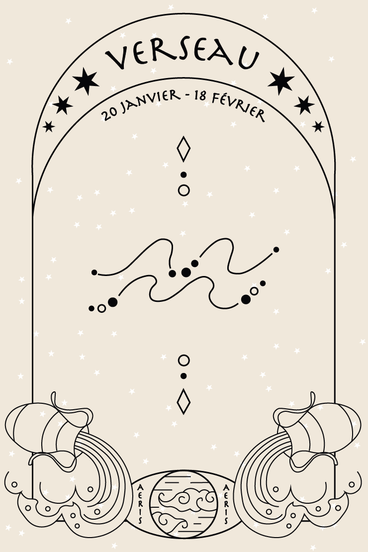 Illustration signe astrologique du verseau