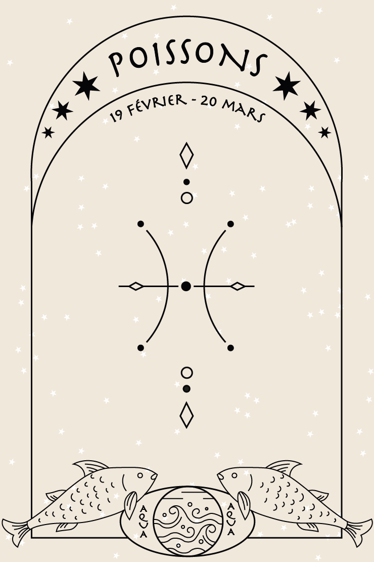 Illustration signe astrologique des poissons