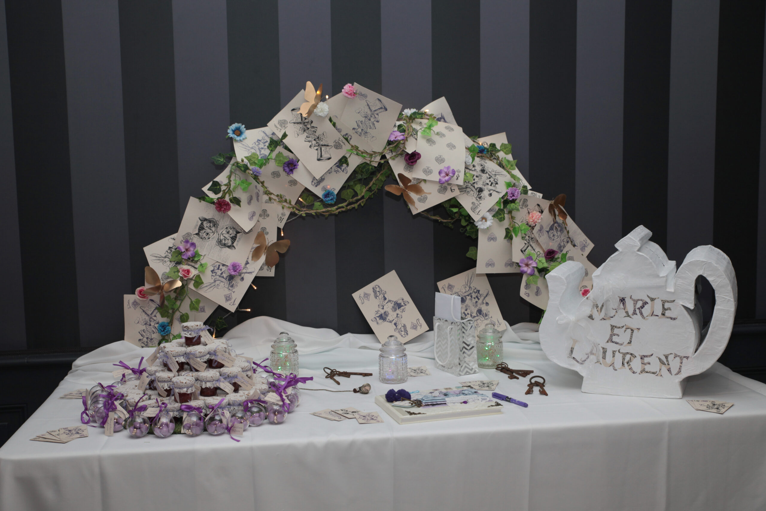 Table entrée Décoration mariage Alice au pays des merveilles